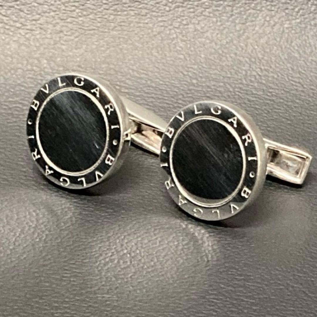 BVLGARI ブルガリ　カフリンクス シルバー925 ダブルロゴ　円形