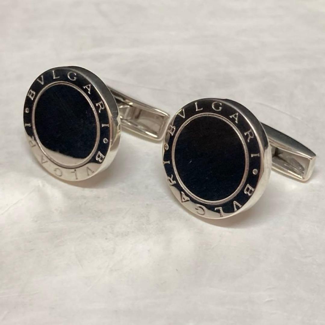 BVLGARI ブルガリ　カフリンクス シルバー925 ダブルロゴ　円形