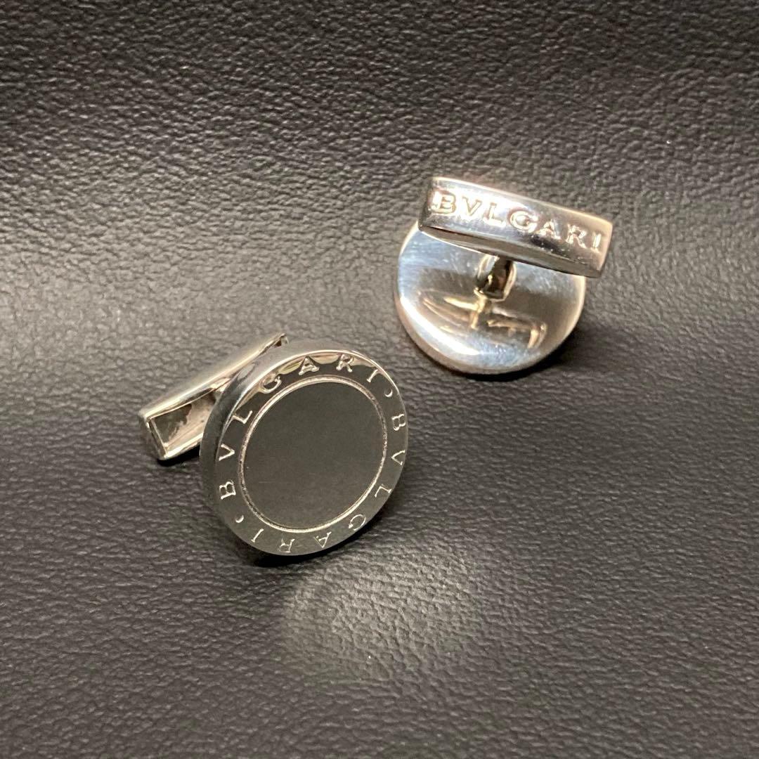 BVLGARI ブルガリ　カフリンクス シルバー925 ダブルロゴ　円形