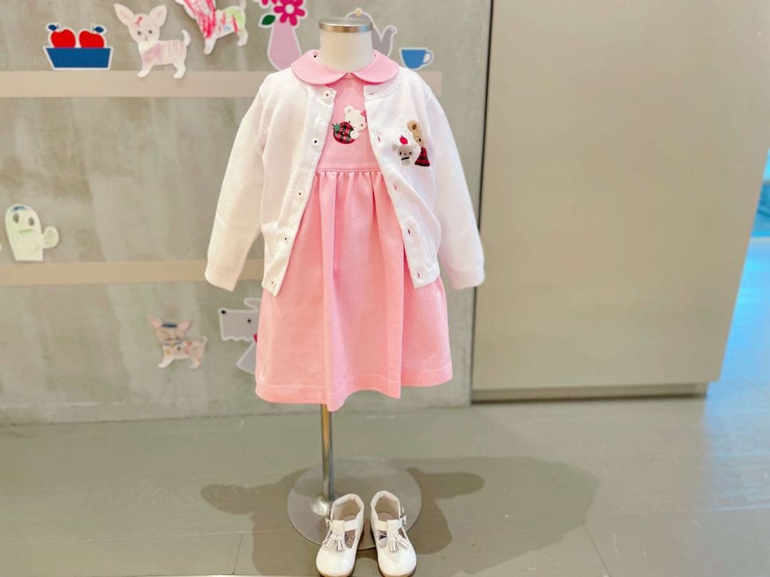 familiar ワンピース ピンク 半袖 いちご 90 日本製