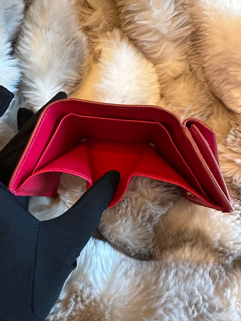 美品 PRADA 三つ折り財布 ピンク 箱付き コンパクトウォレット