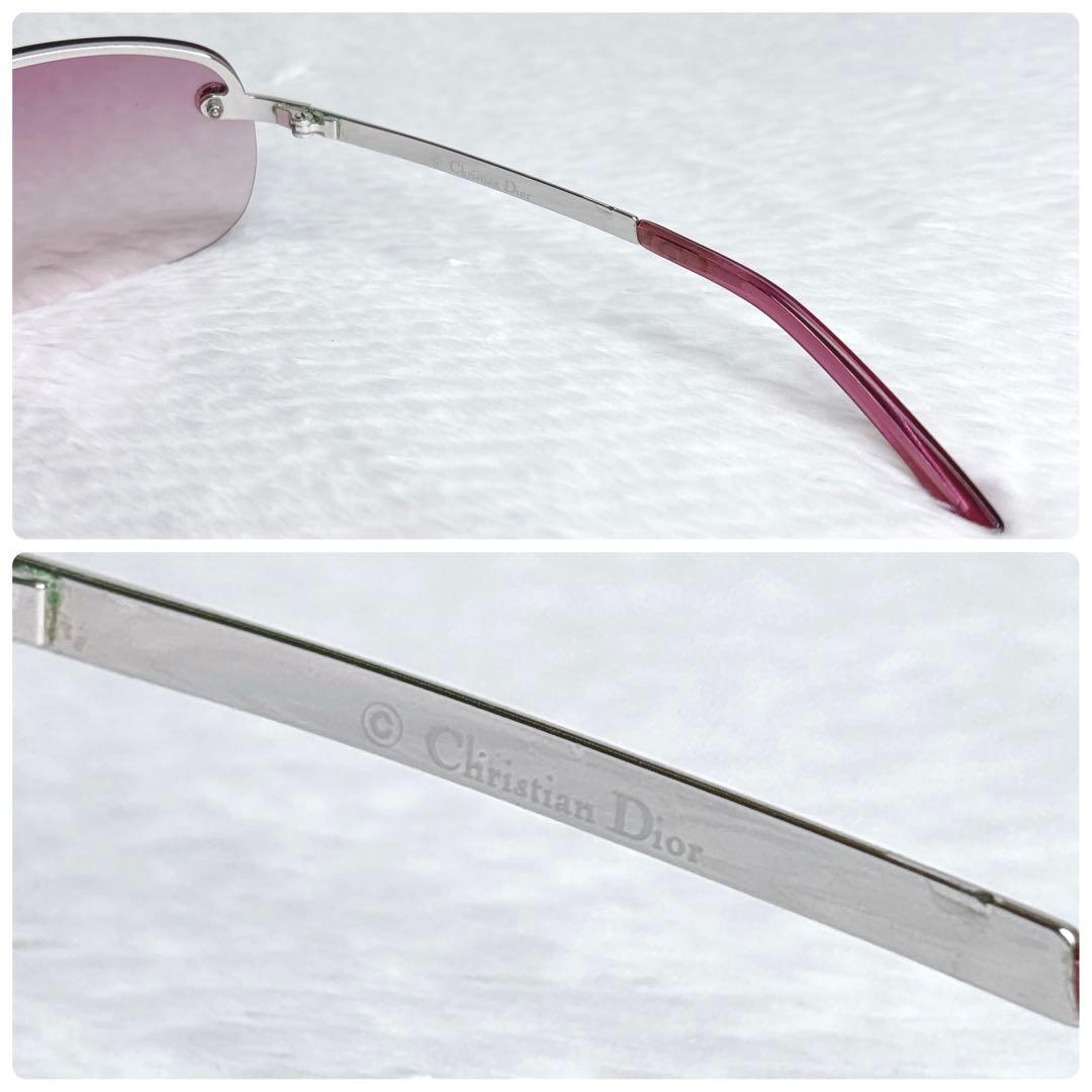 小物 Christian Dior Pink Rimless Sunglasses