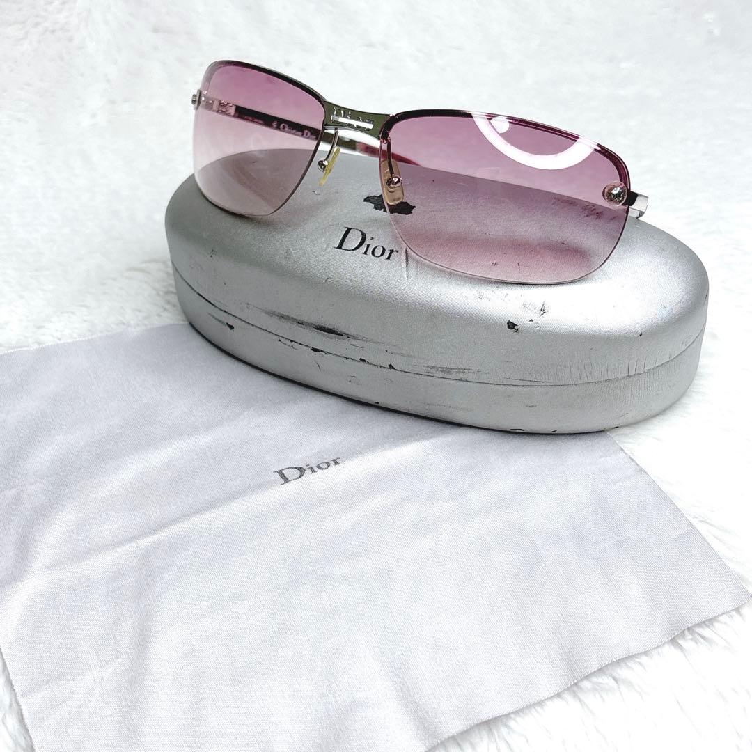 小物 Christian Dior Pink Rimless Sunglasses
