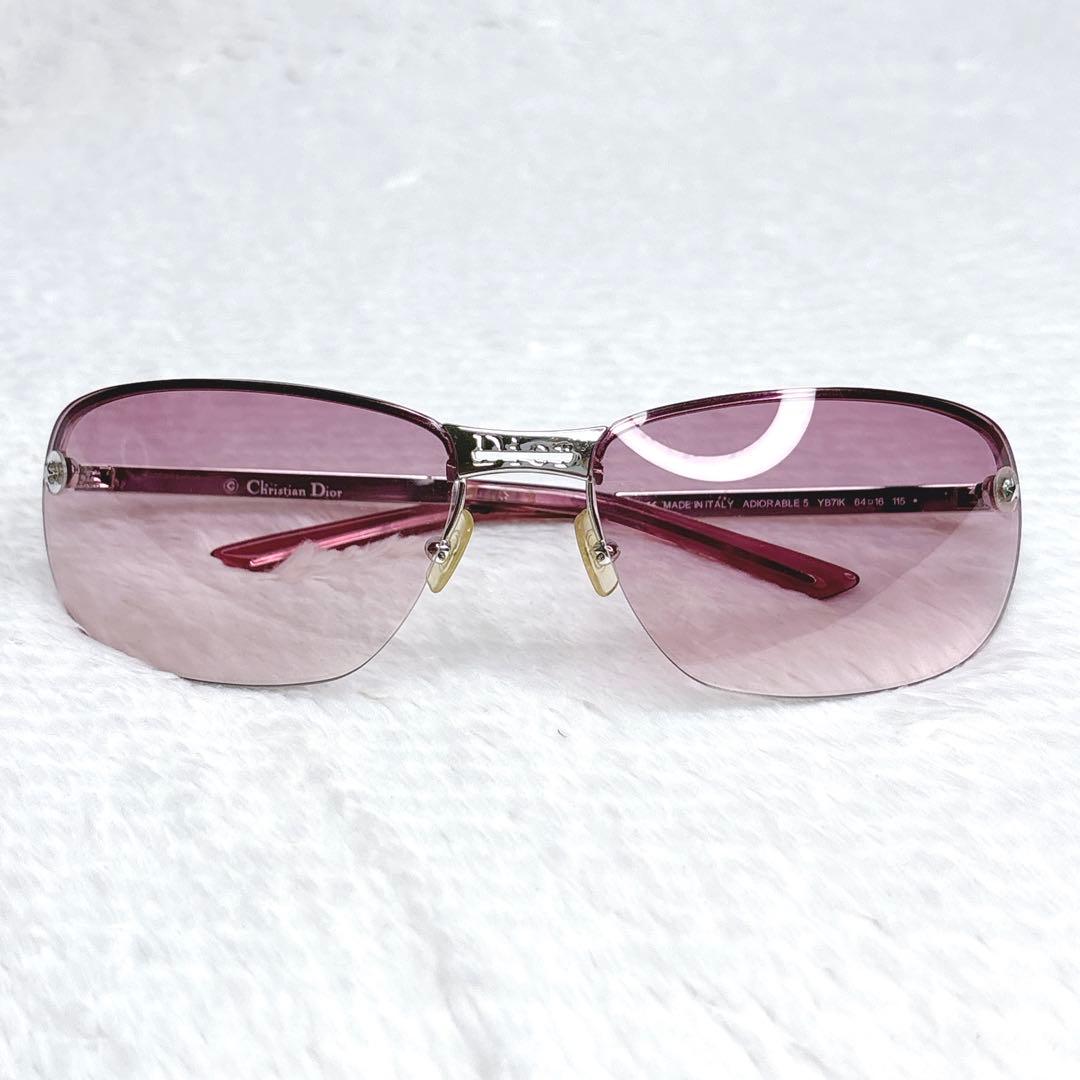 小物 Christian Dior Pink Rimless Sunglasses