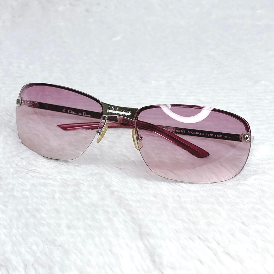 小物 Christian Dior Pink Rimless Sunglasses