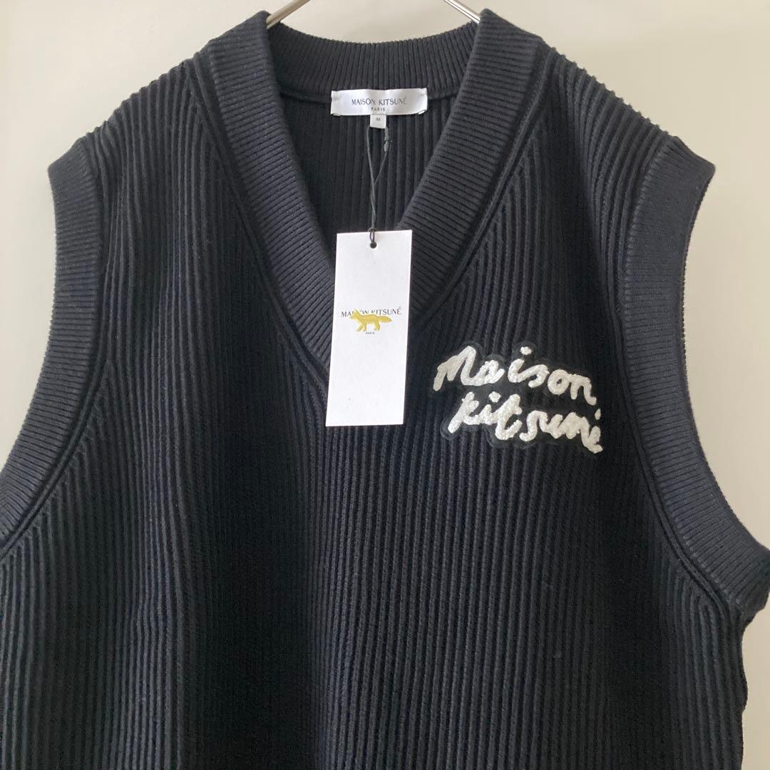 新品未使用Maison Kitsuné メゾンキツネ ブラック ベスト Vネック