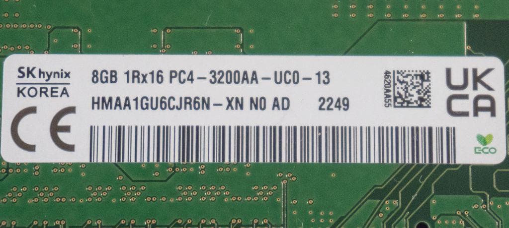SK hynixメモリDDR4 3200MHz 8GB x 2枚 (16GB)