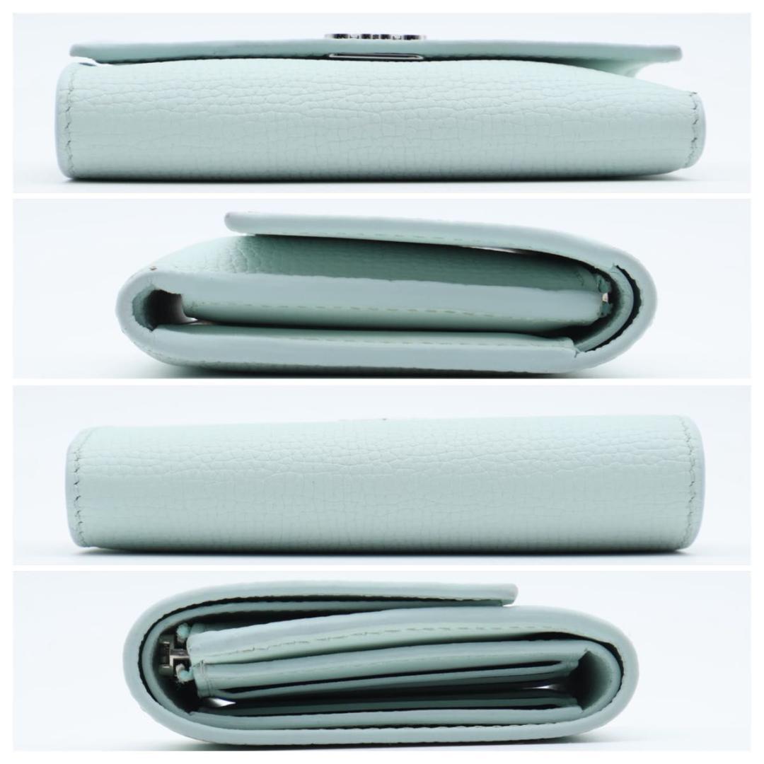 【超極美品】LOEWE トライフォールド コンパクトウォレット　ミントグリーン