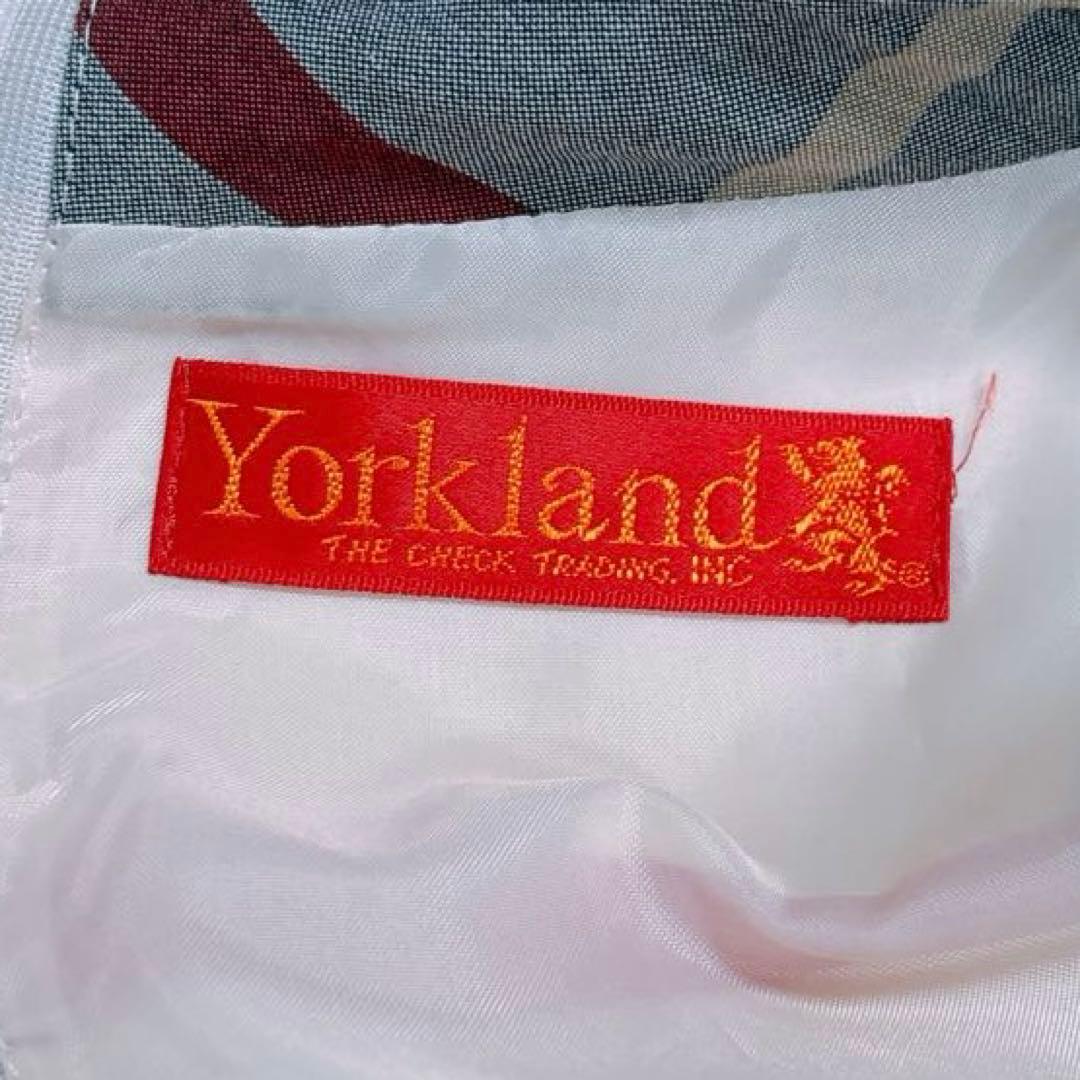 【YORKLAND】襟付きノースリーブワンピース　チェック柄　レディース M相当