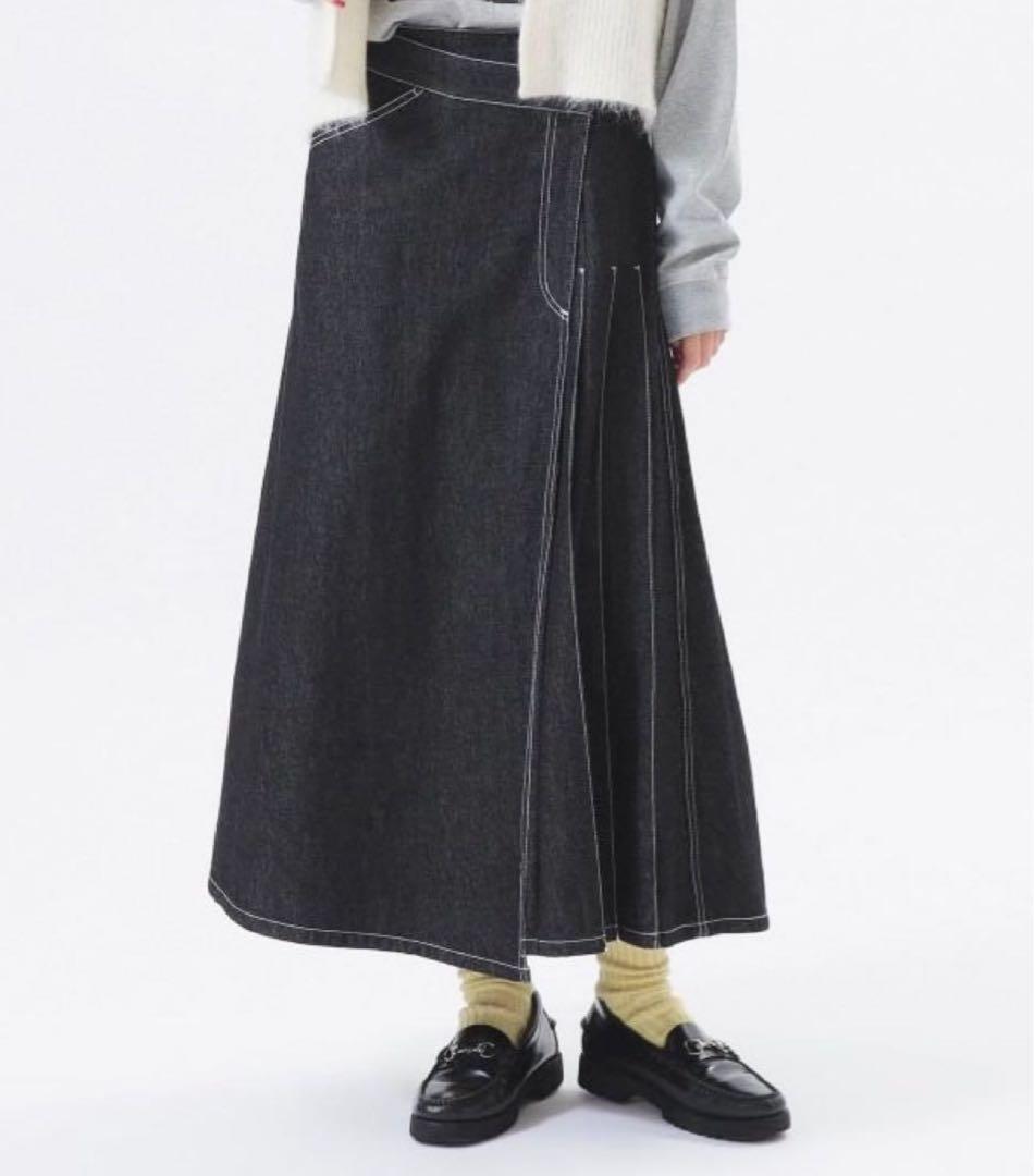 B*B様 BEAMS BOY定価19,580円ラップ プリーツ スカート デニム