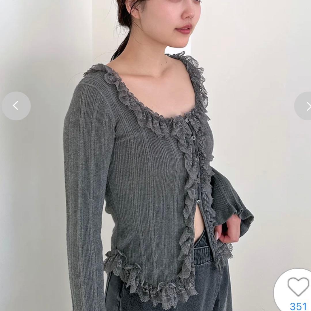 SNIDEL Sustainableフリルニットプルオーバー