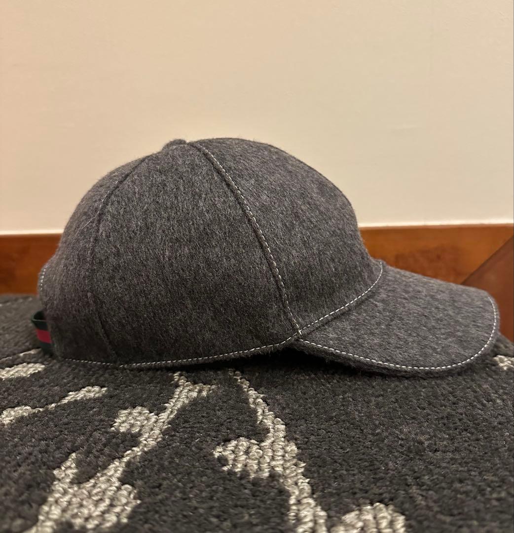 美品　GUCCI グッチ　グレー GGロゴ ベースボールキャップ　XL