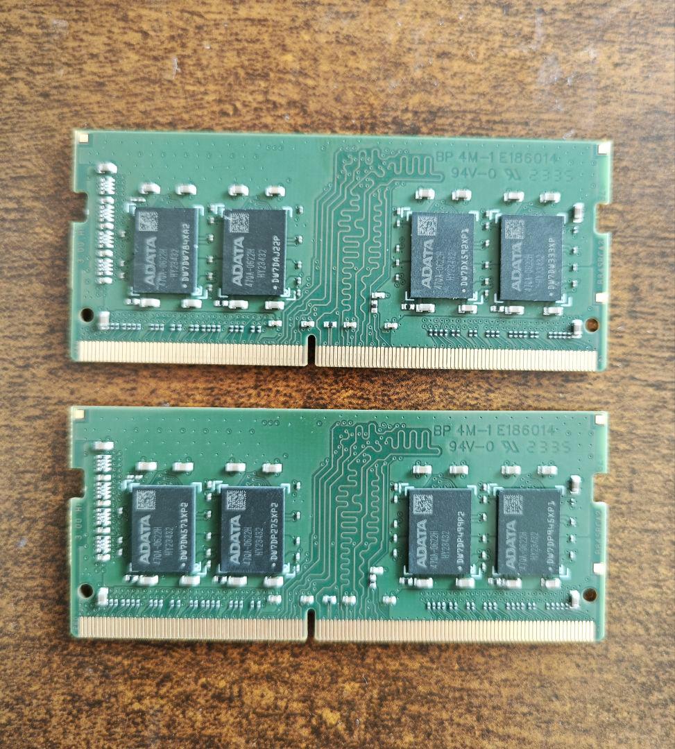 ジャンク DDR4 3200MHz SO-DIMM 16GBx2動作不安定あり