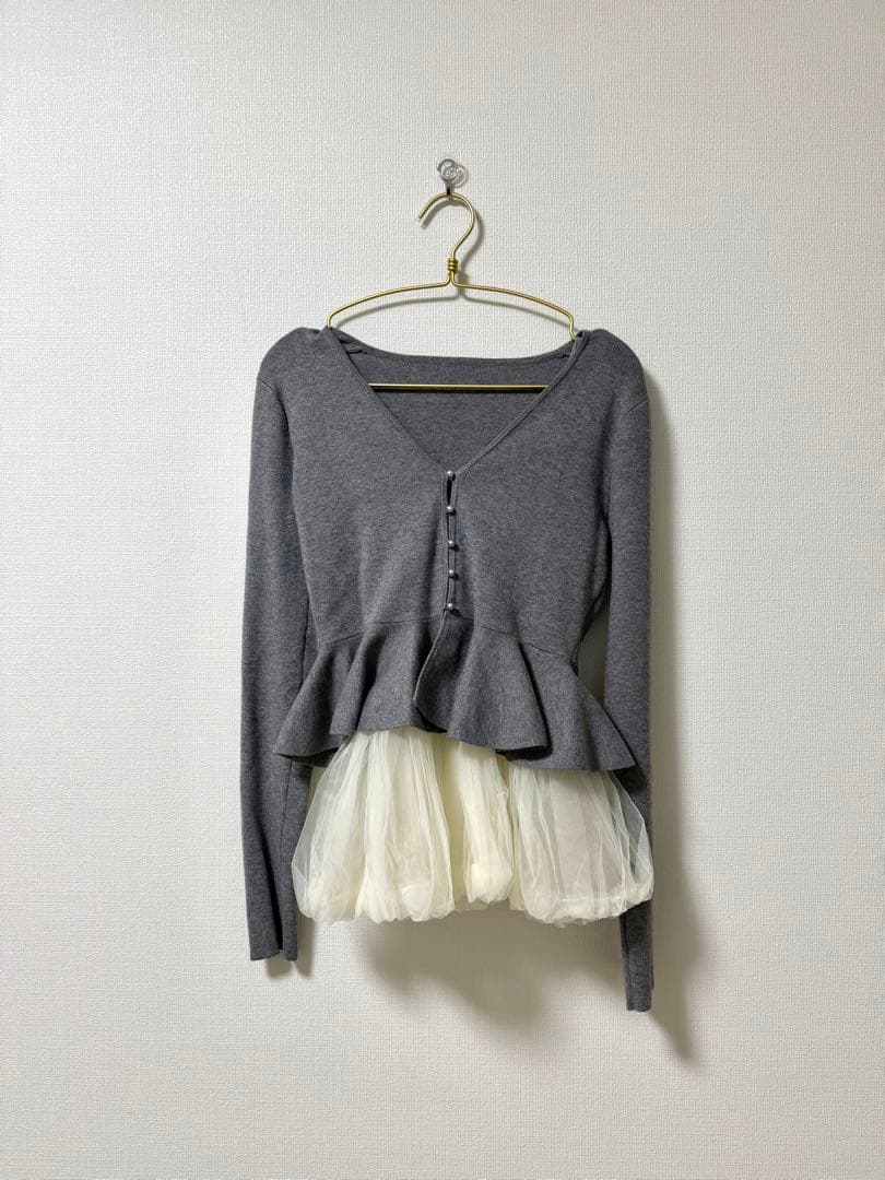 eimy istoire♡バルーンヘムニットカーディガン
