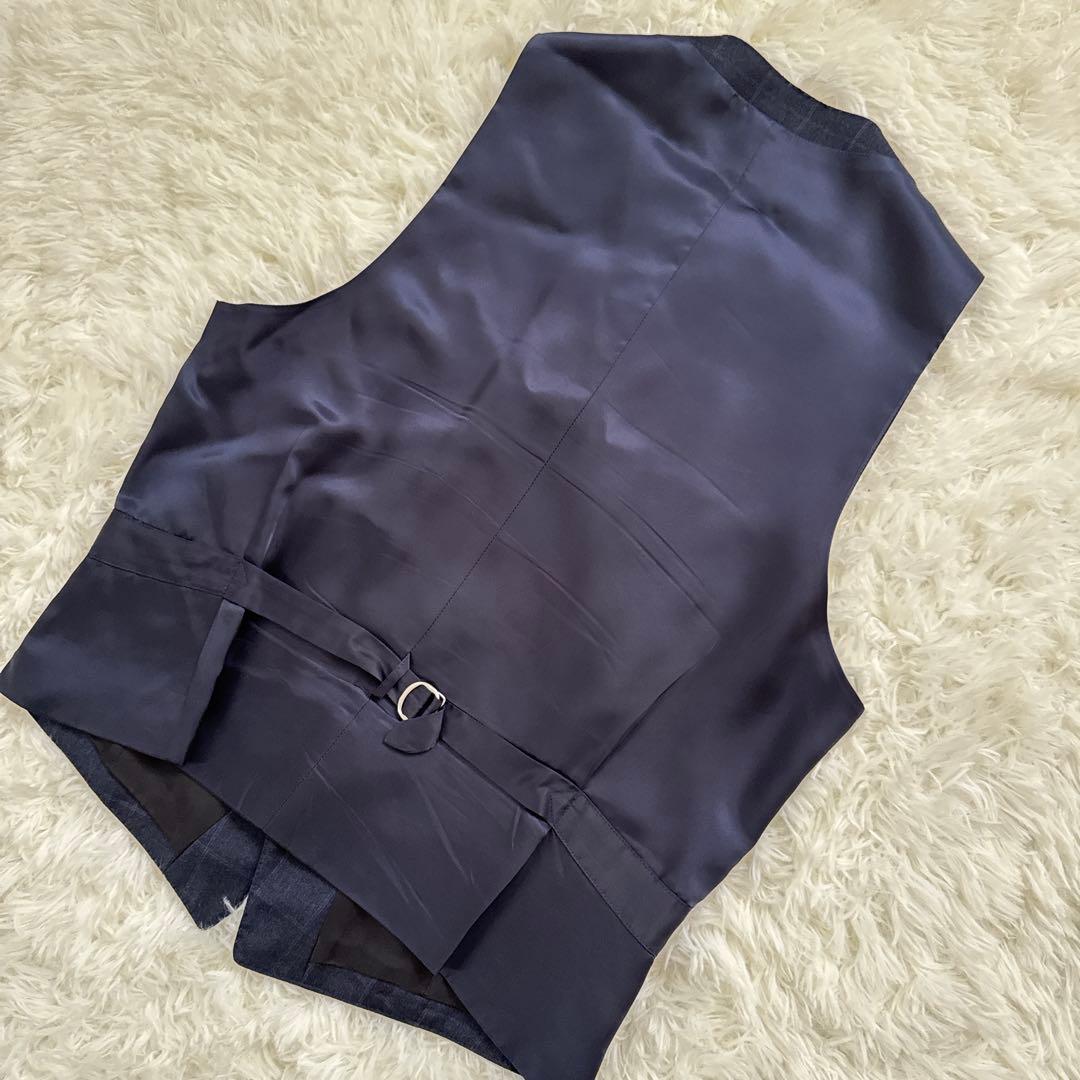 Paul Smith × Loro Piana濃紺チェック　ジャケットジレM