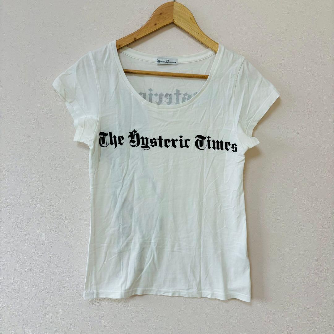 【ヒステリックグラマー】綿100%半袖プリントTシャツF　白ホワイト　ヒスガール