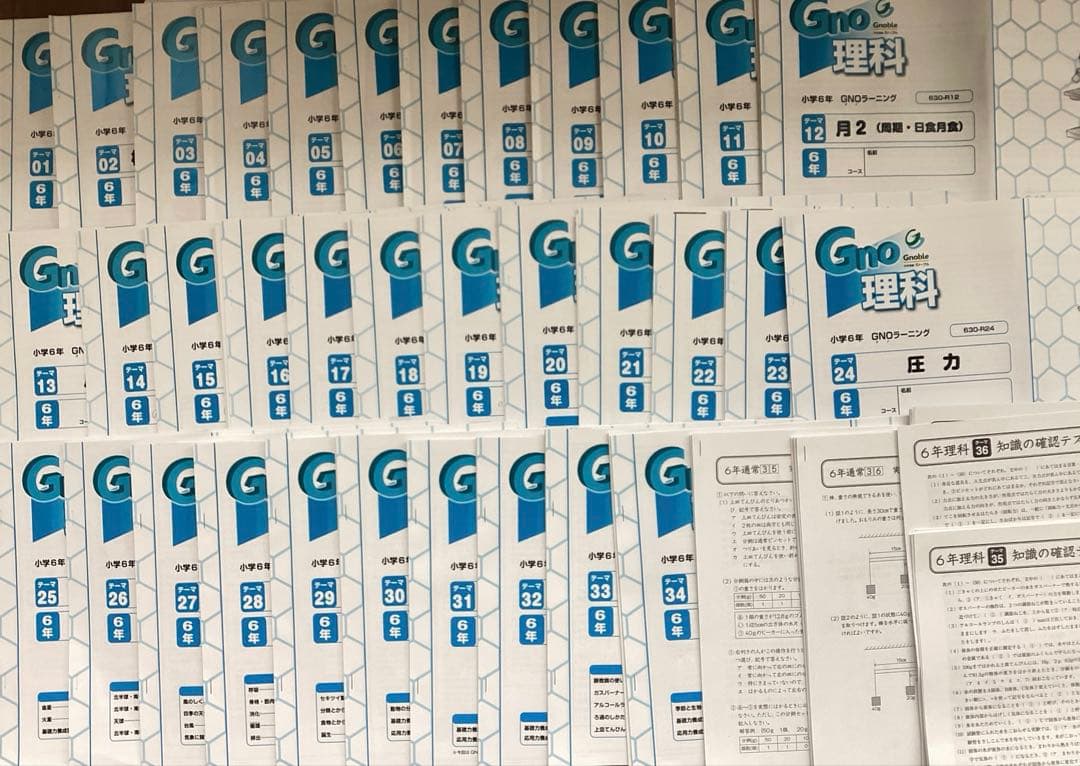 中学受験　グノーブル　6年理科フルセット