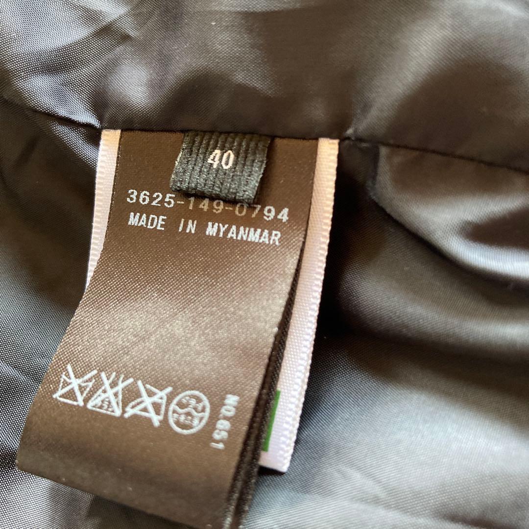 GREEN LABEL RELAXING ファー付きロングダウンコート 黒