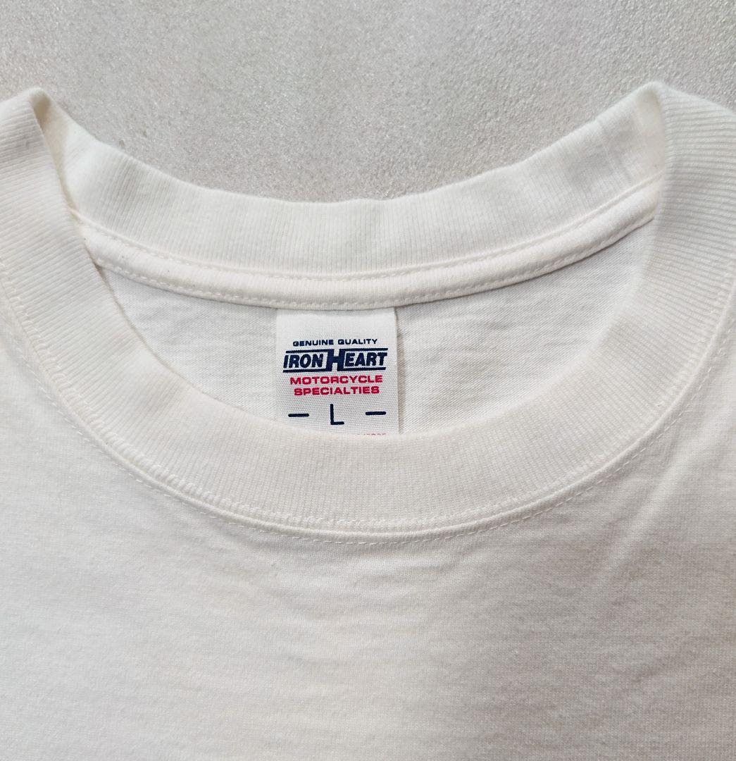 IRON HEART Tシャツ Lサイズ ホワイト USED