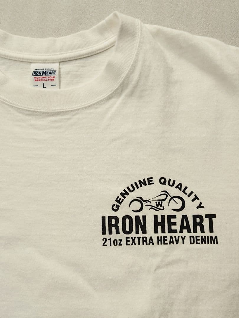 IRON HEART Tシャツ Lサイズ ホワイト USED