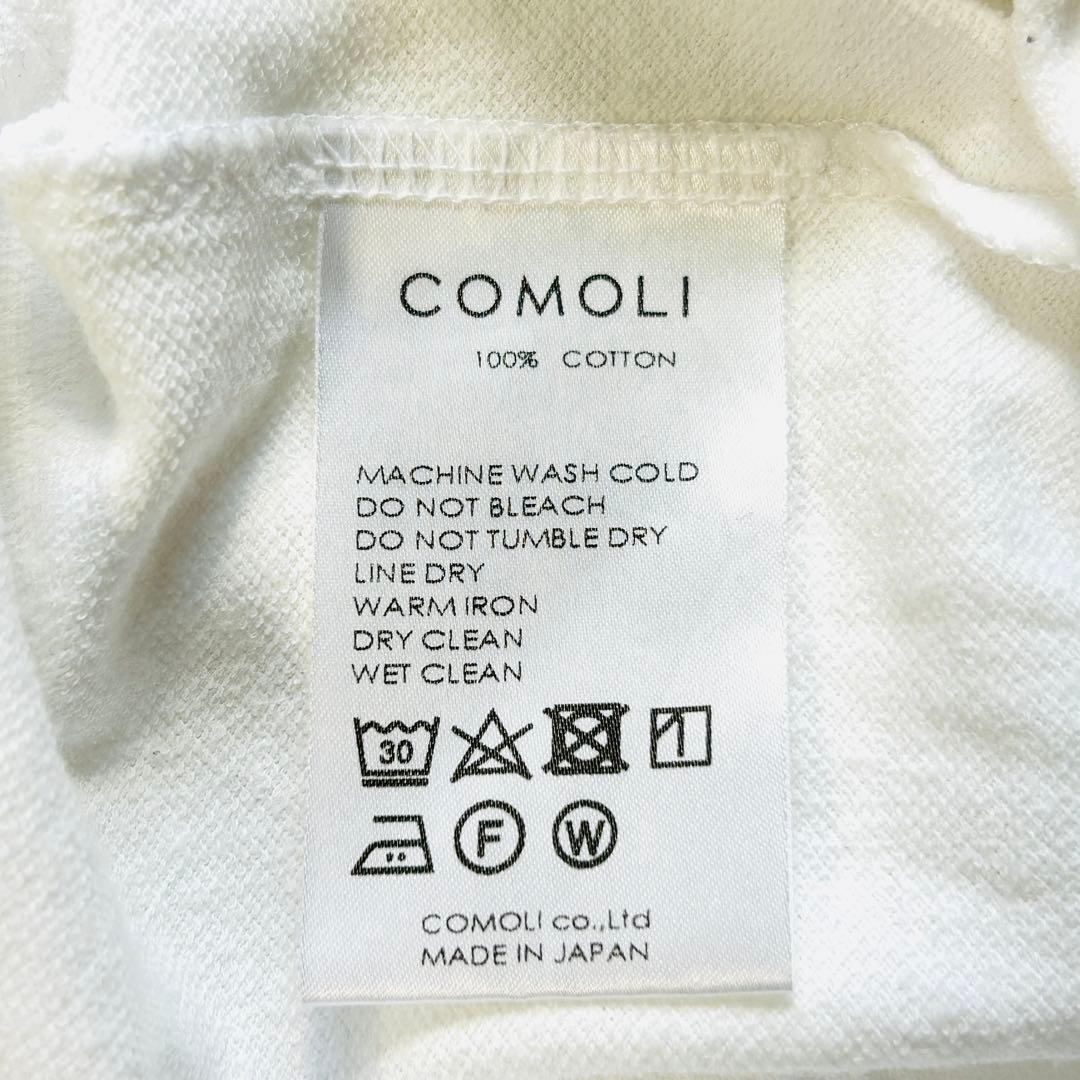 美品 COMOLI コモリ ノースリーブトップス コットン ホワイト フリー