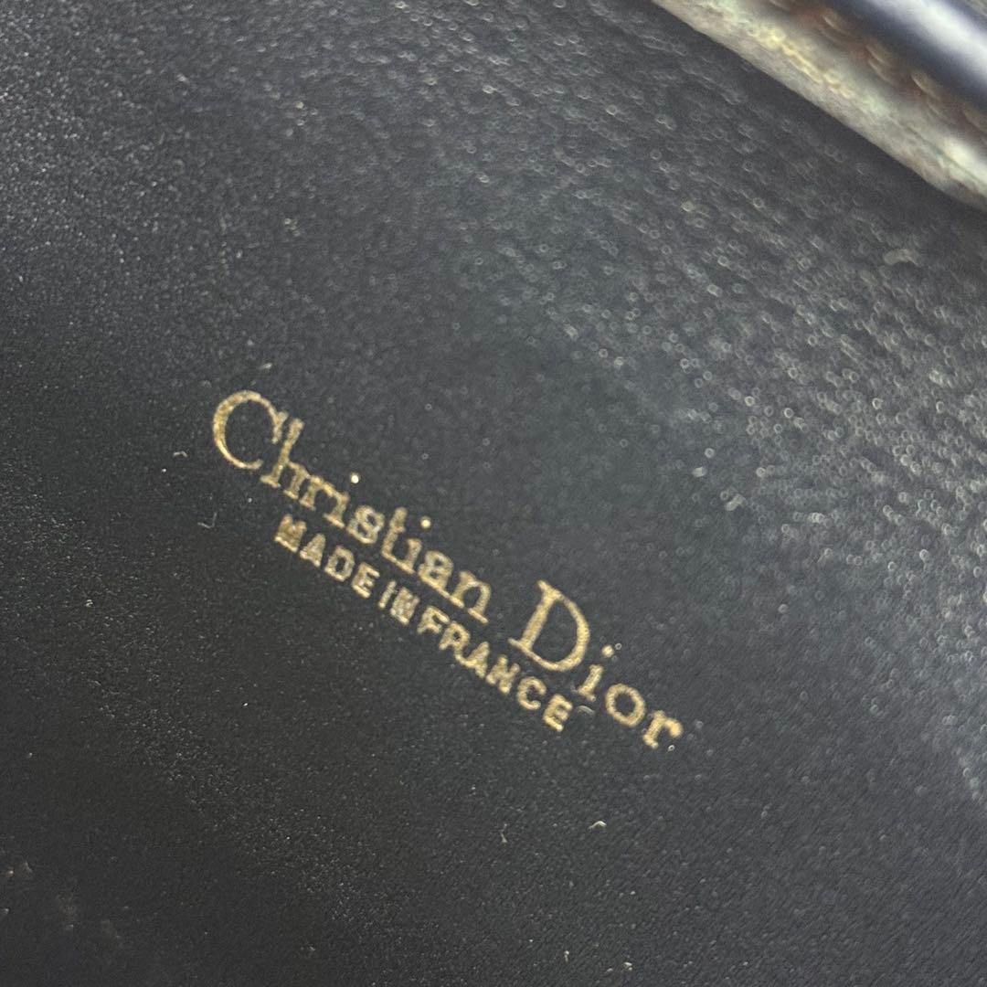 Dior ディオール トロッター柄 ミニボストンバッグ センター金ロゴ ネイビー