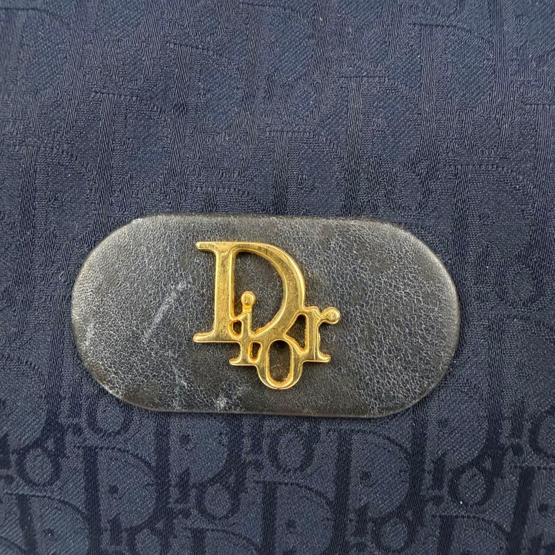 Dior ディオール トロッター柄 ミニボストンバッグ センター金ロゴ ネイビー