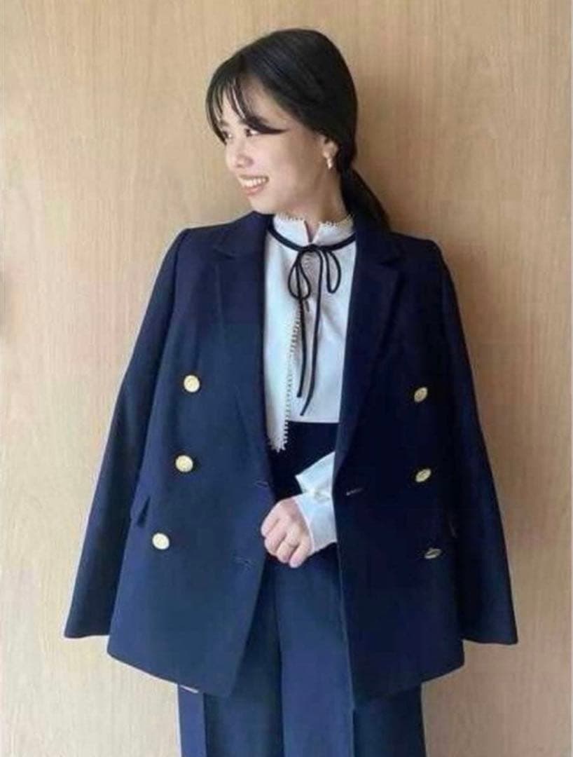 新品♡SNIDEL ダブルジャケット 紺ブレ 0♡ミラオーウェン　ザラ 金釦