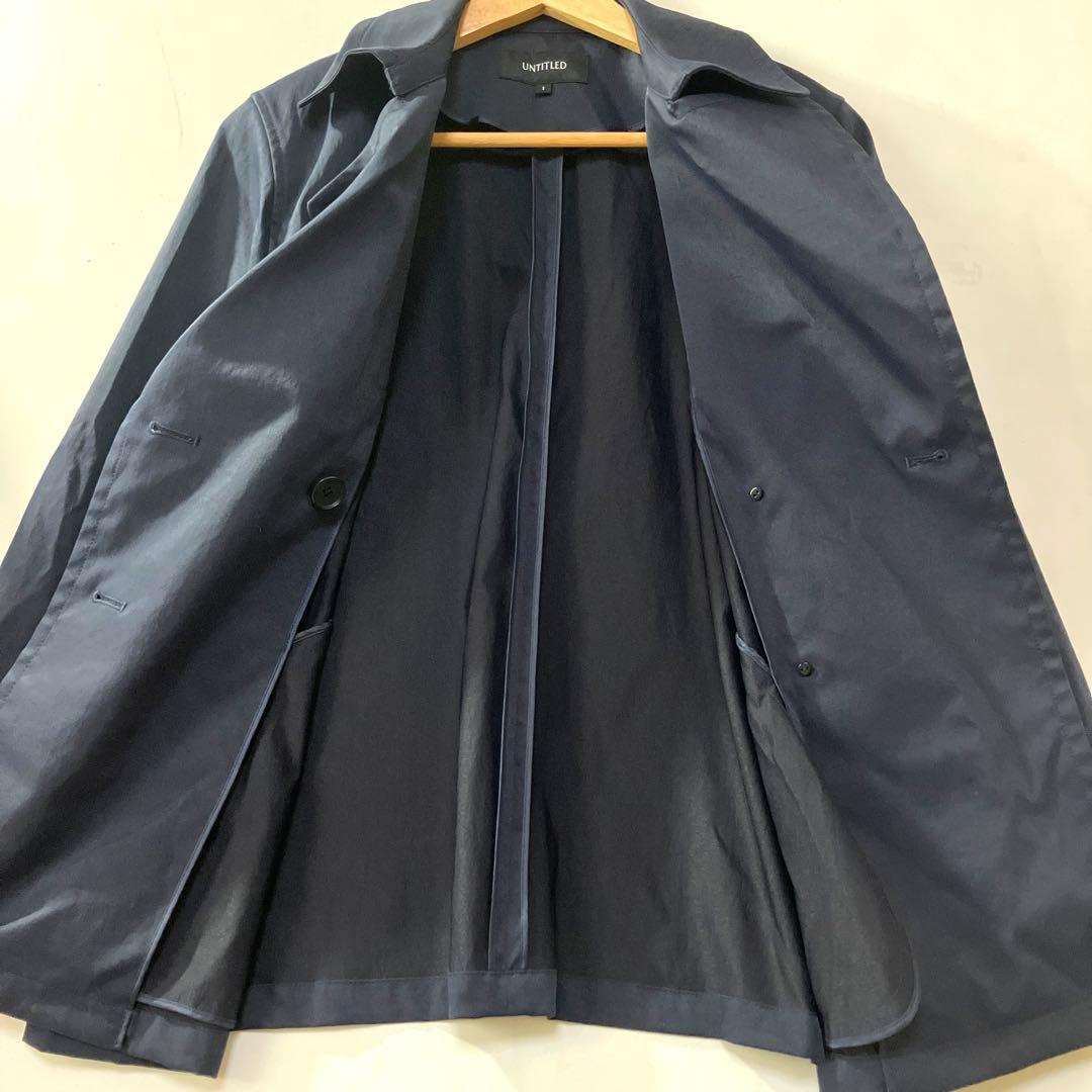 ＊美品＊アンタイトル／【洗える・撥水】ミドルトレンチコート　ネイビー