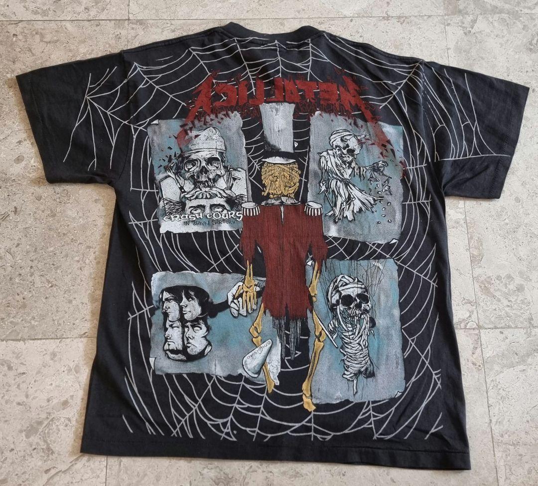 【希少XL】LLICA SPIDER メタリカ 総 柄バンドTシャツ