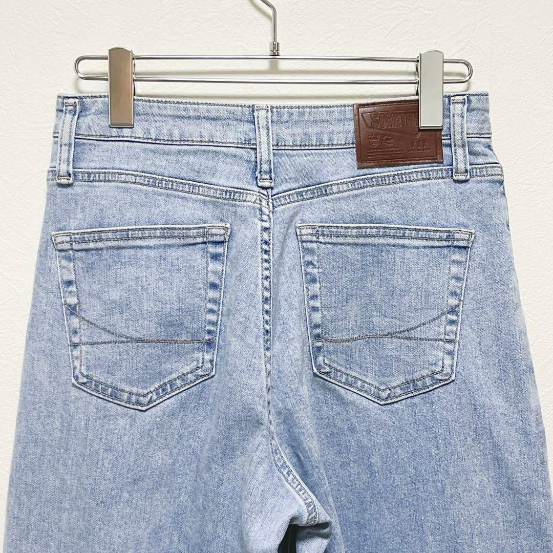 【サムシング×フリークスストア】タックカーブワイド/カーブデニム/美品/サックス