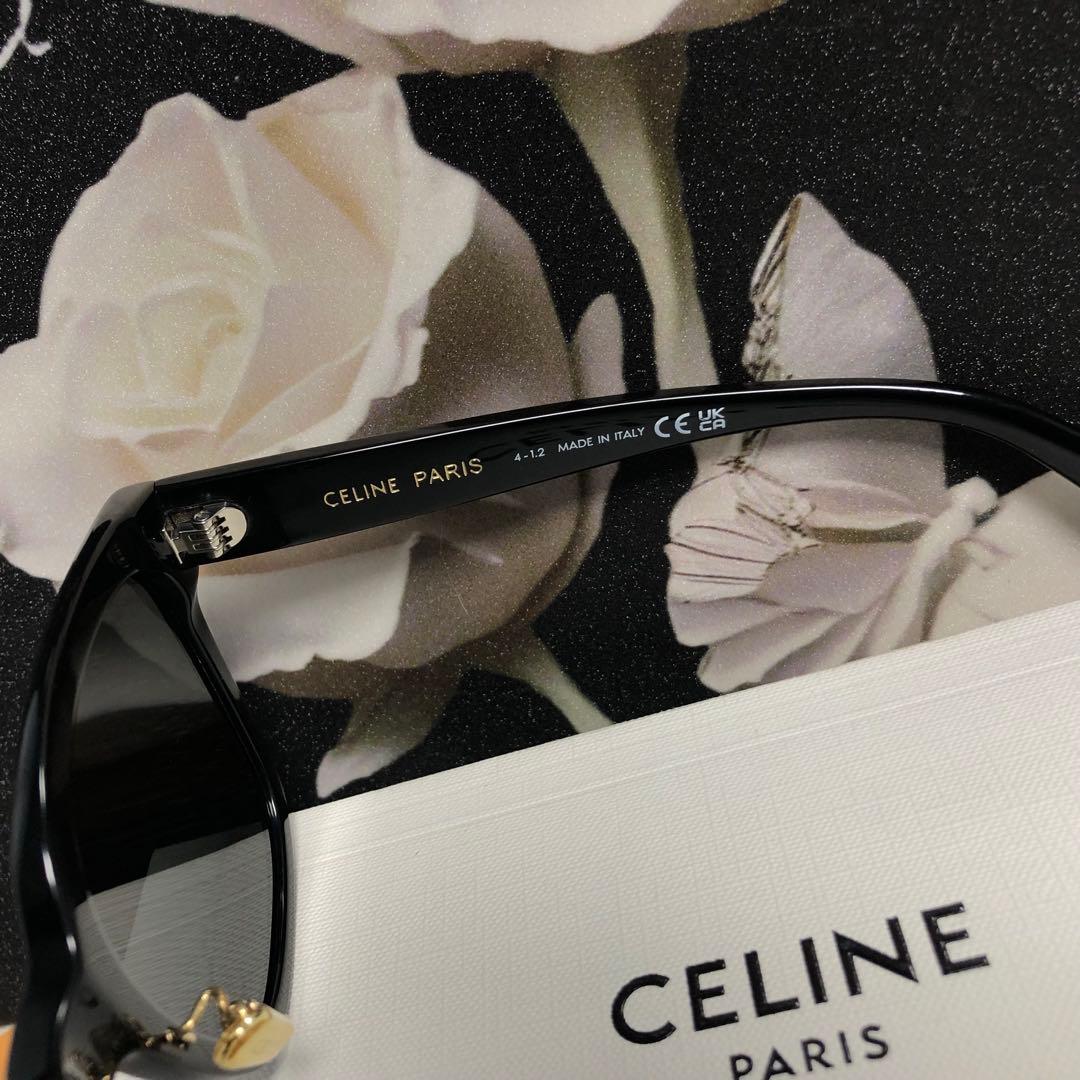 CELINE サングラス ブラック トリオンフメタルロゴ