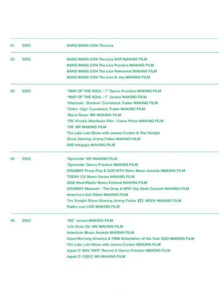 BTS Memories of 2020 DVD 公式 日本語字幕 トレカ抜き