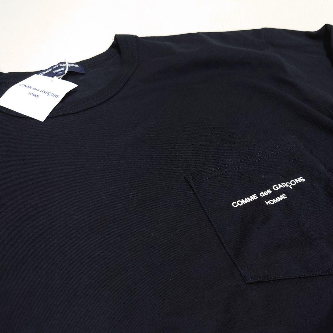 【新品】コムデギャルソンオム　ロゴポケットＴシャツ　HN-T102　L　ブラック
