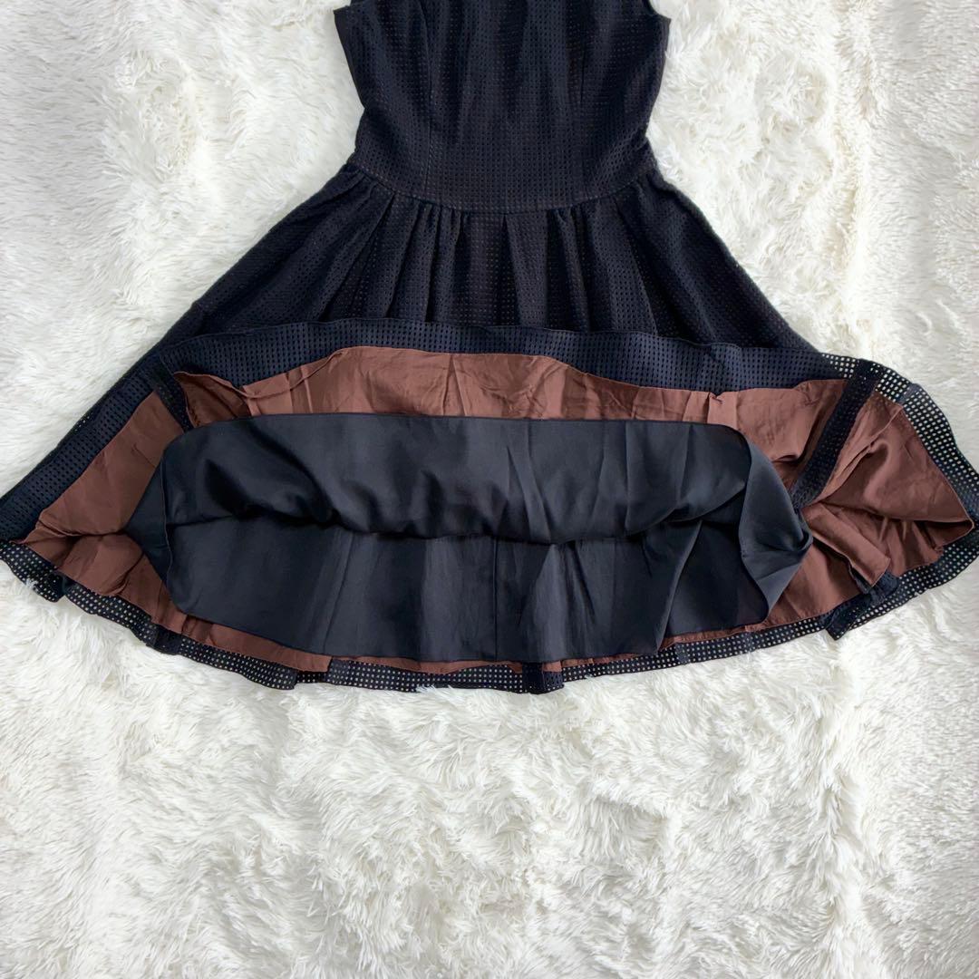 極美品✨️フォクシー フレアワンピース フレンチ ラッセルレース ブラック 40