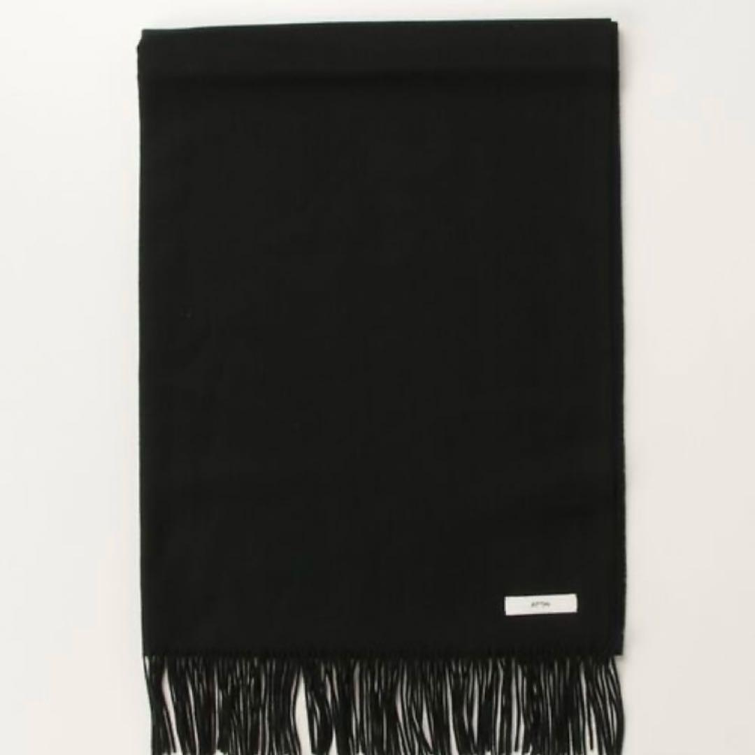 半額以下 美品 ATON BABY CASHMERE STOLE BLACK 黒