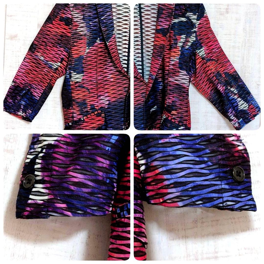 【極美品】トルネードマート 花魁プリント タックJQ ジャケット M ストレッチ