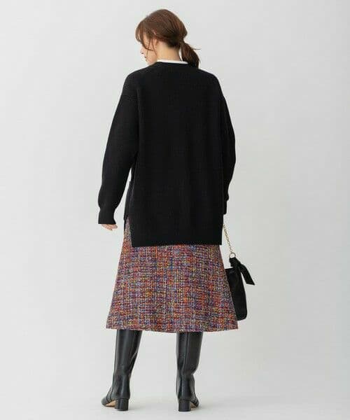 自由区【洗える】ウールカシミヤブレンド Vネックカーディガン