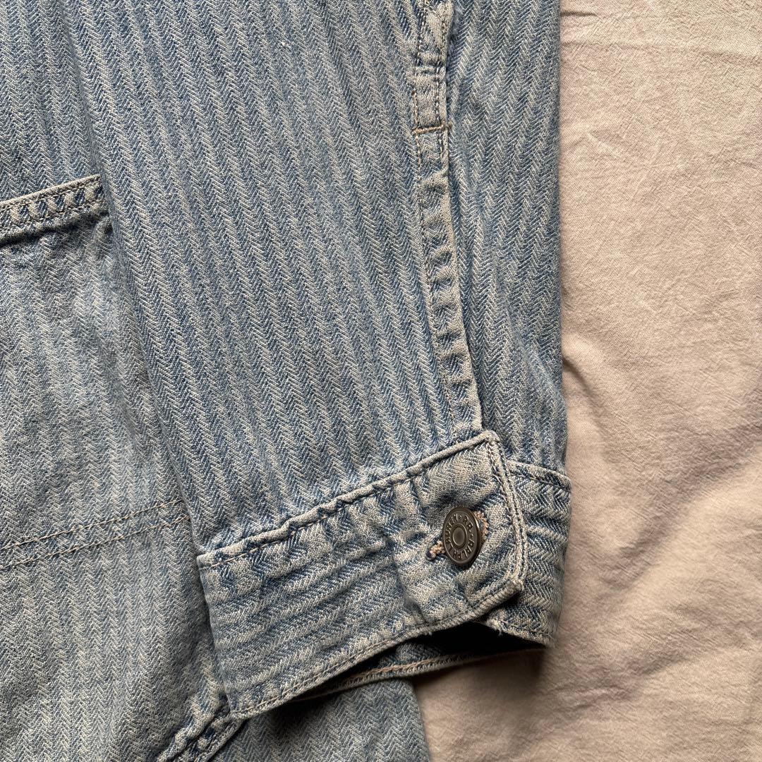 【90s】USA製 三つ星タグ RRL カバーオール ヘリンボーン ストライプ