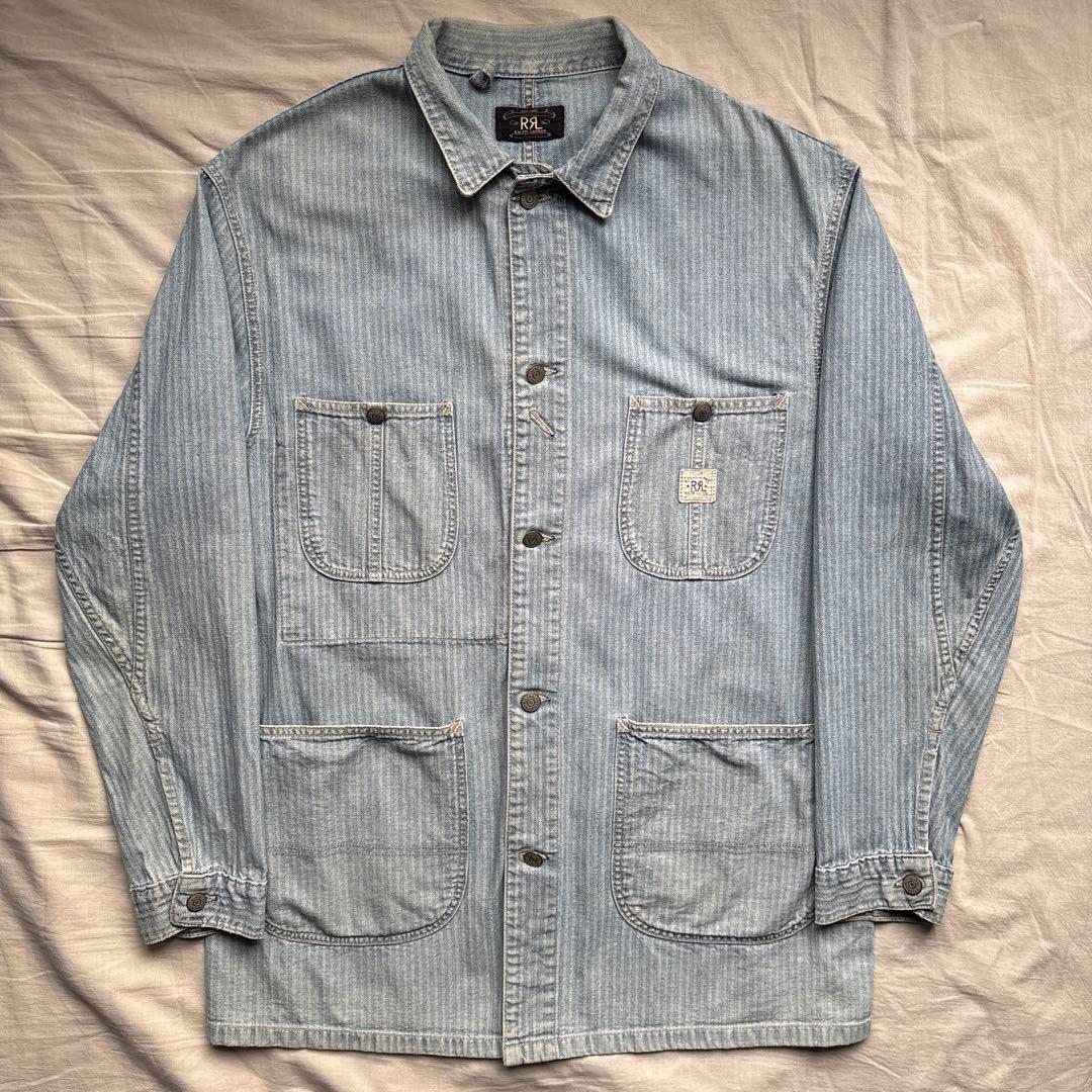 【90s】USA製 三つ星タグ RRL カバーオール ヘリンボーン ストライプ