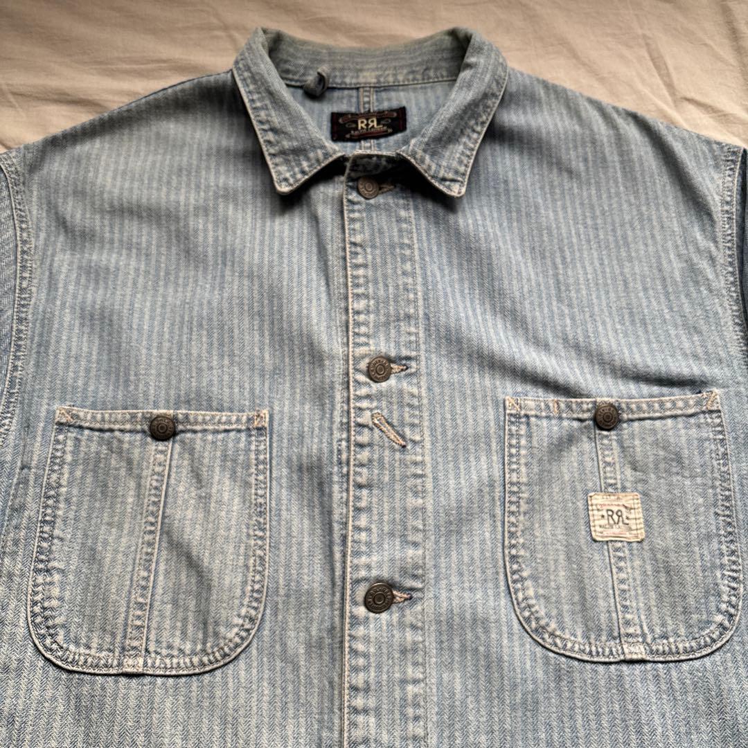 【90s】USA製 三つ星タグ RRL カバーオール ヘリンボーン ストライプ