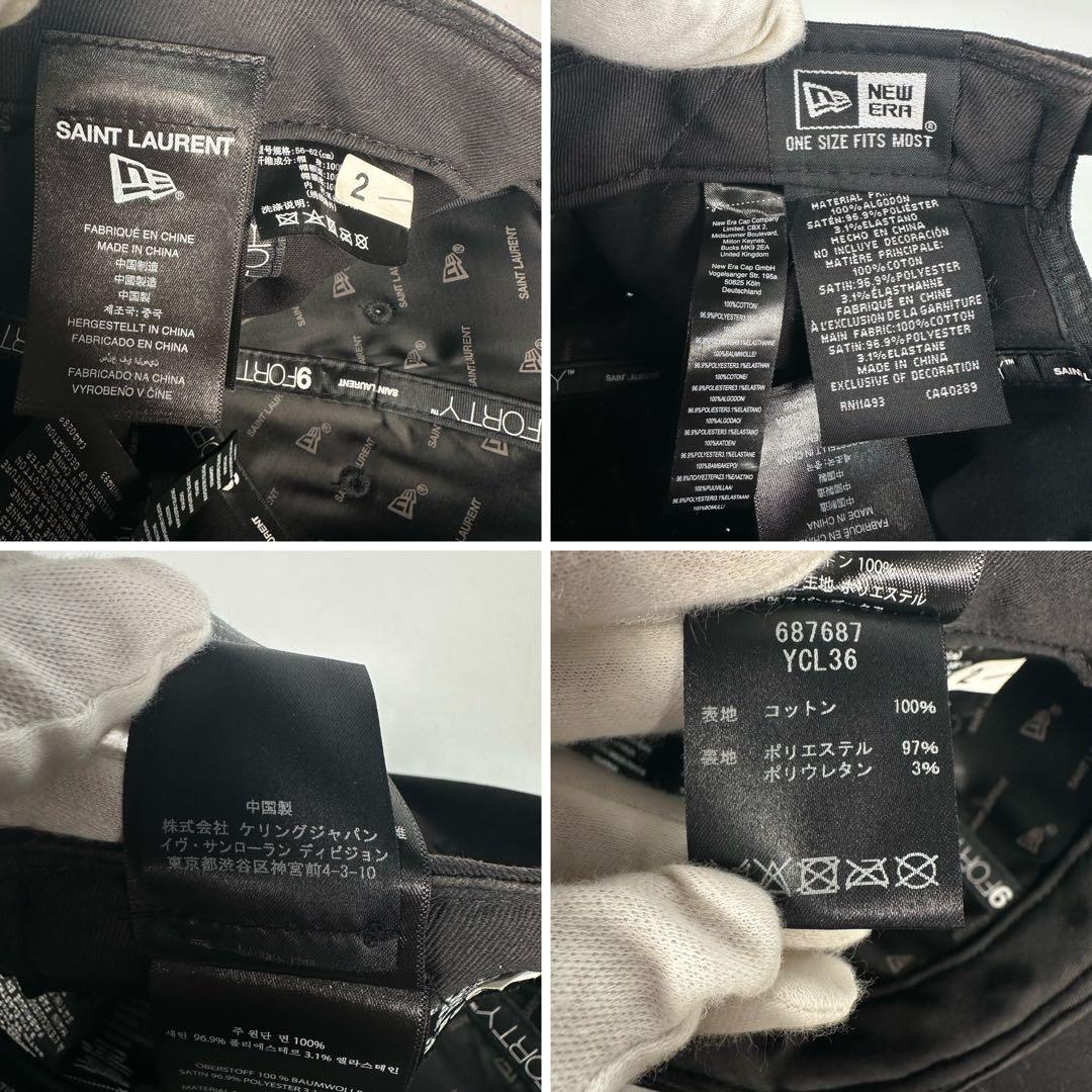 SAINT LAURENT NEWERA YSL キャップ 帽子 フェード 黒