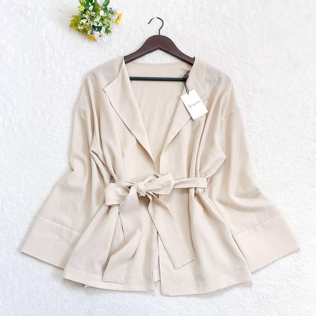 《新品》Loungedress リラックスショートジャケット シアー ベルト F