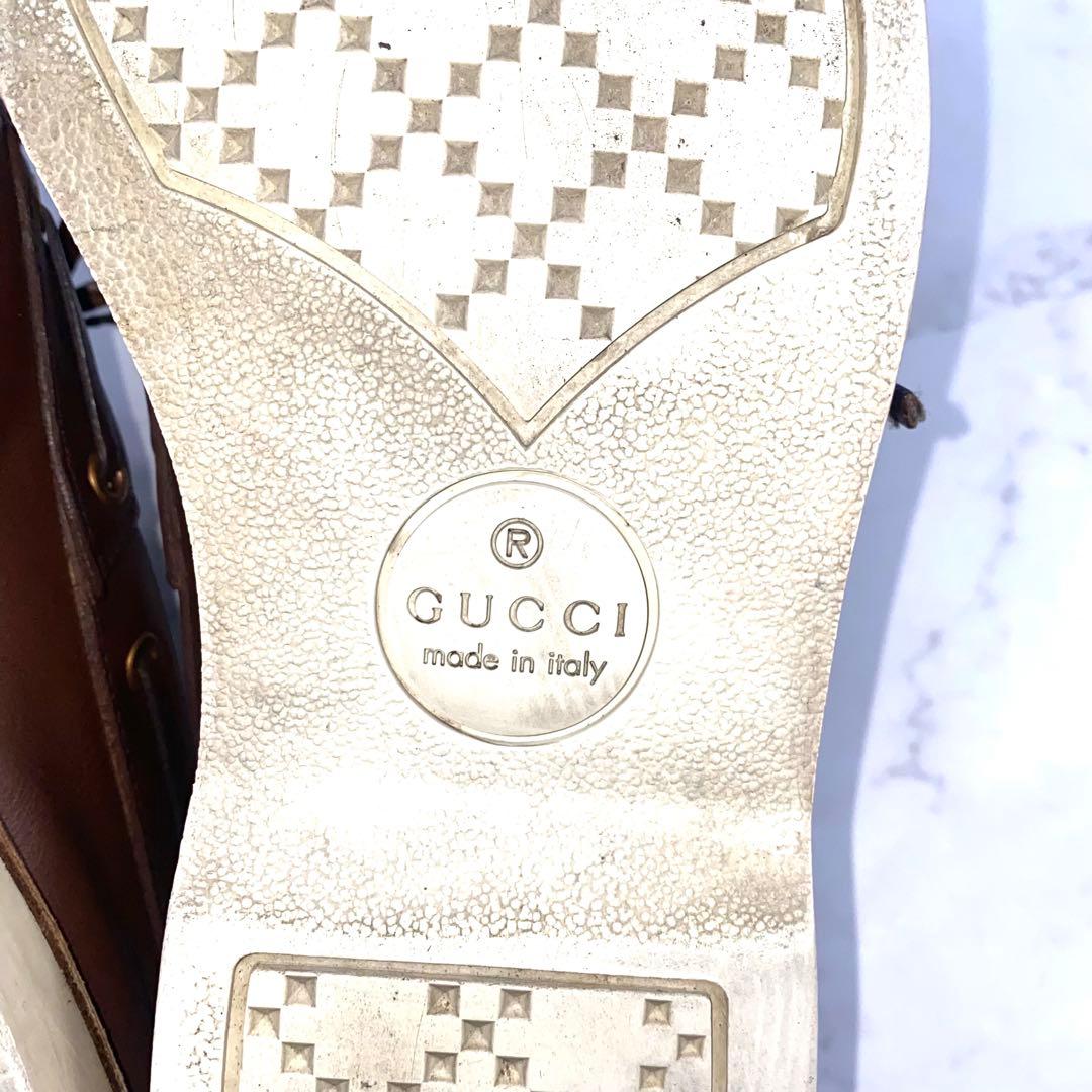 GUCCI グッチ デッキシューズ レザー ブラウン イタリア製