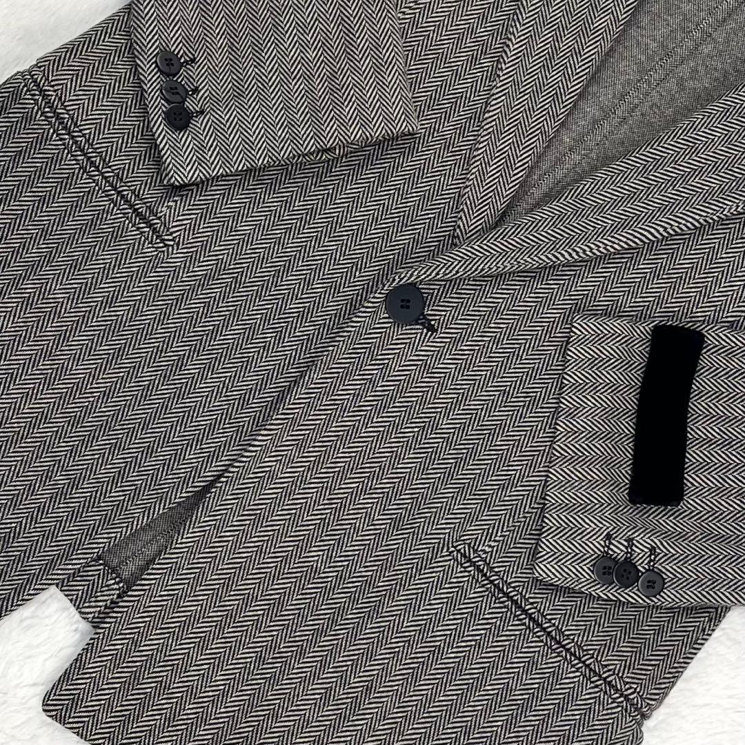 極希少 EMPORIO ARMANI ベロアカラー ヘリンボーンブレザー XXL