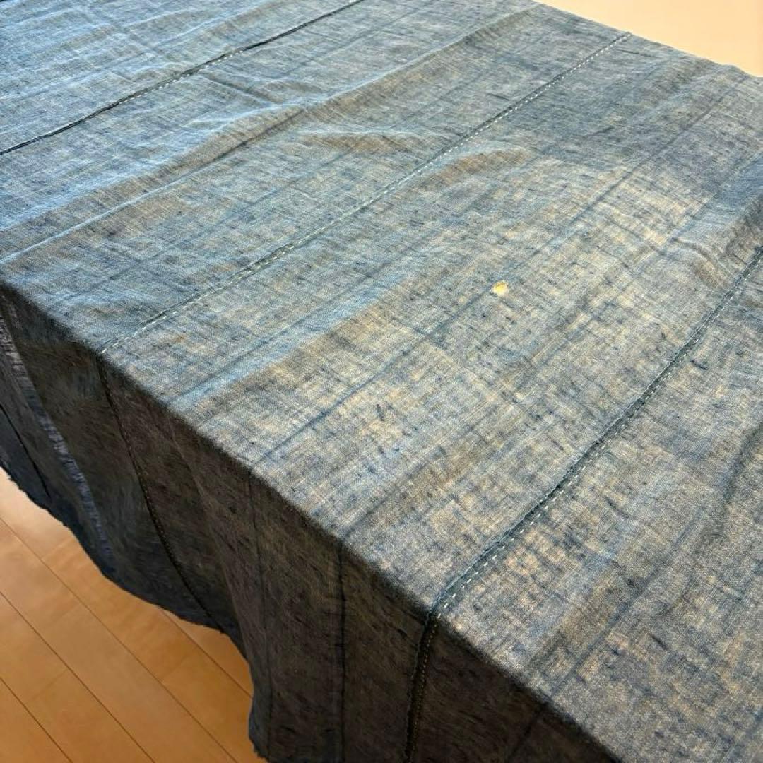 蚊帳布　大須骨董市　本藍染め　手織り　時代布