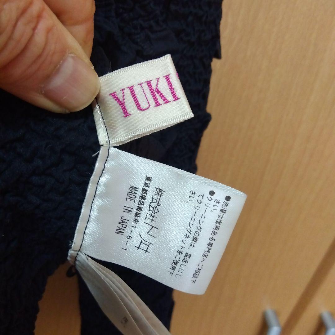 近年物・美品★ユキ トリイ YUKI TORII Gプリーツ風 ジャケット濃紺M
