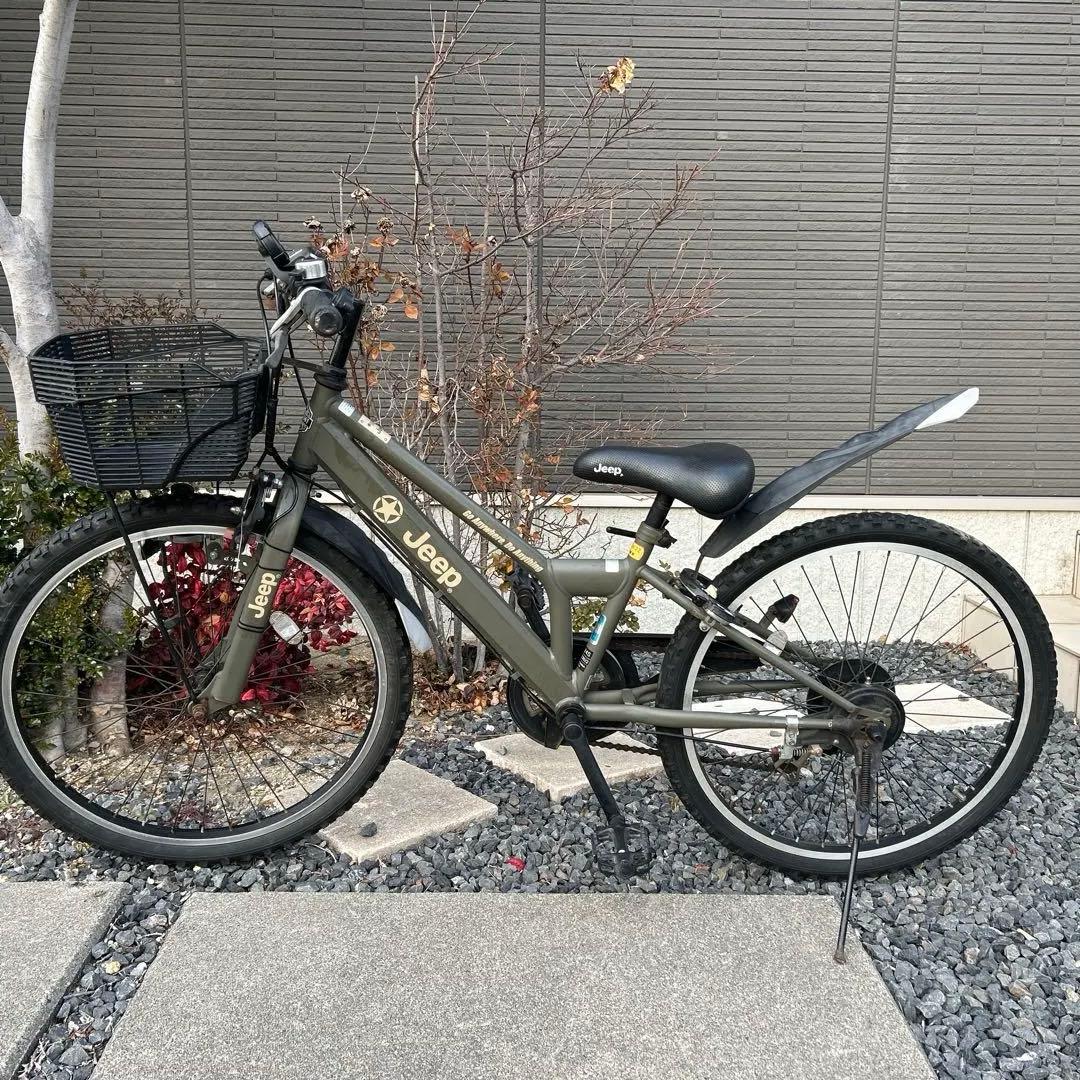 Jeep 子供用自転車 7段変速 オリーブグリーン 『直接取引き限定知多・半田』