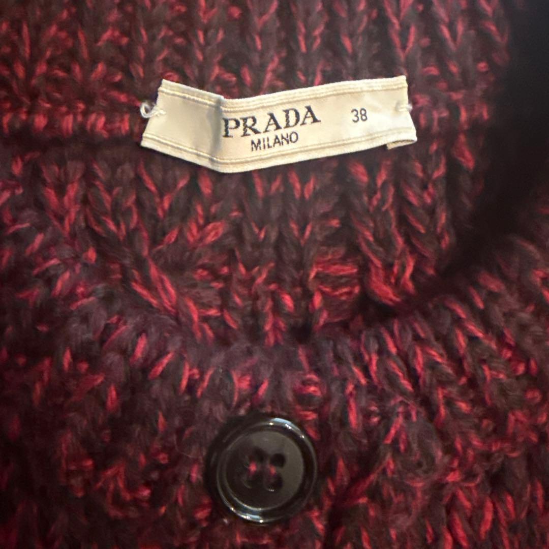 PRADA pre owned ケーブルニット クロップドカーディガン