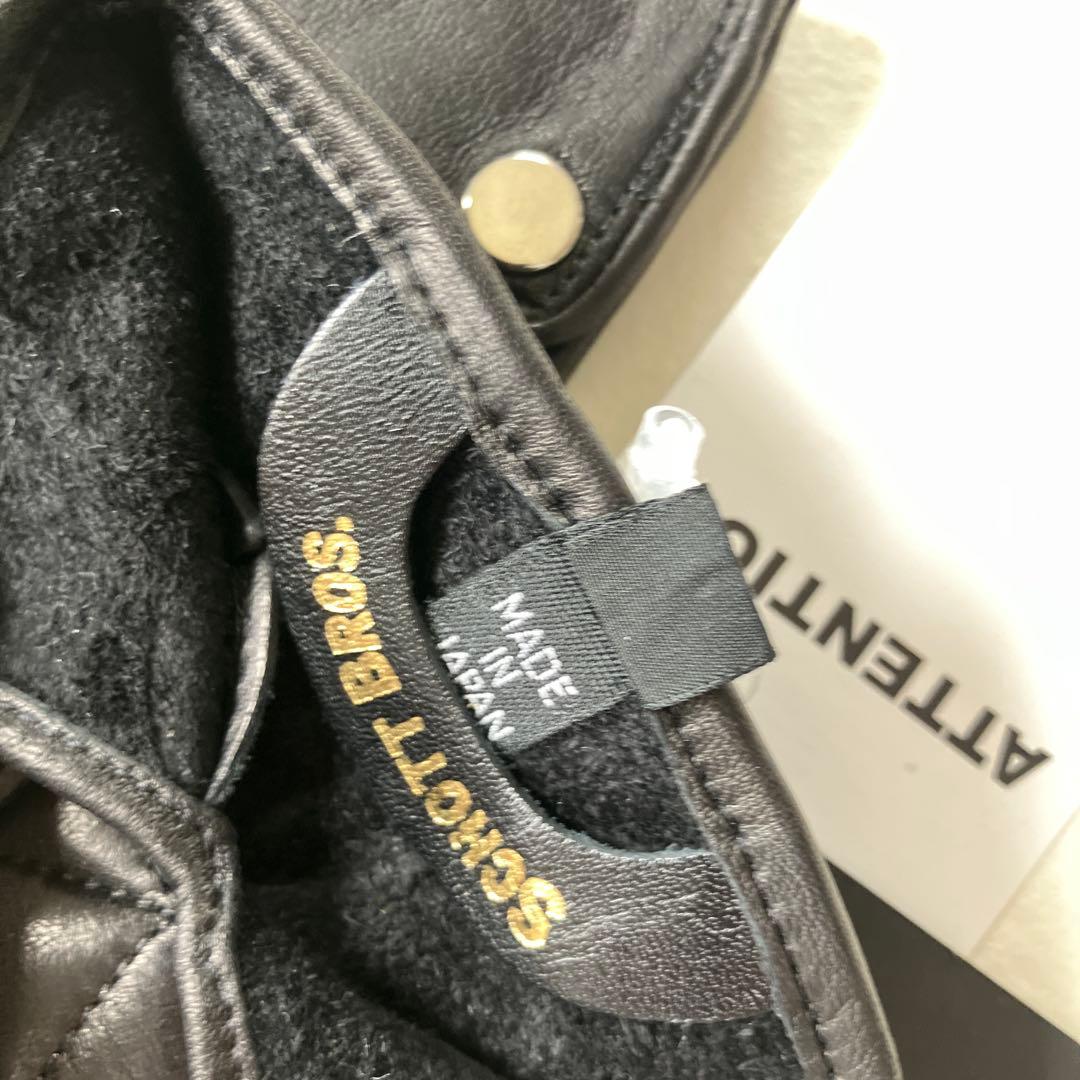 新品　Schott レザーグローブ ブラック ワンスター